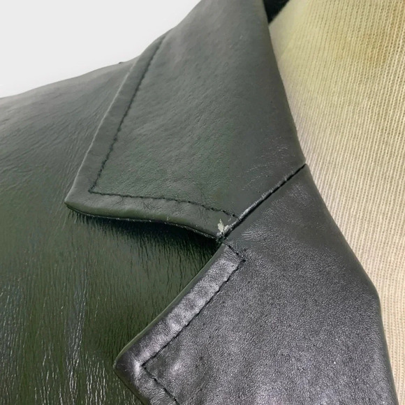 Vintage 90s Pelle Cuir Black Leather Jacket Coat - Picture 7 of 11
